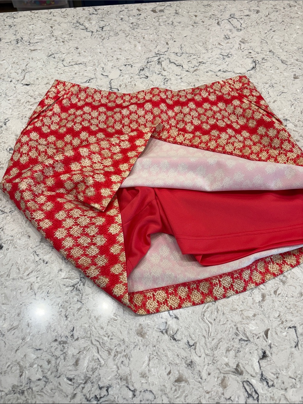 EP Pro Red and Cream Patterned Mini Skort - Picture 4 of 4